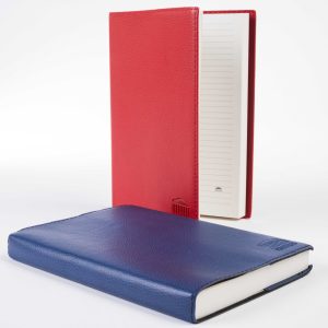 Cahier rechargeable en pvc bleu grainé façon cuir